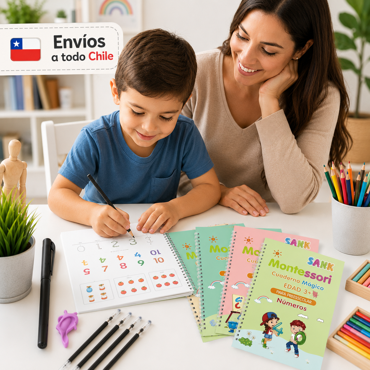 Set 4 Cuadernos Magic Caligrafia Montessori